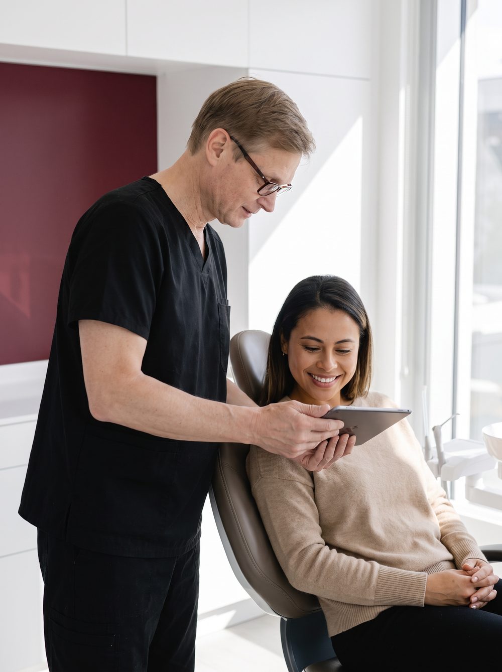 Consulenza con una paziente in clinica